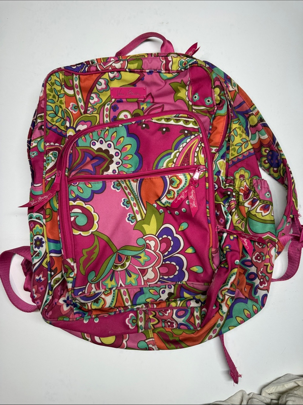 Vera Bradley Hot Pink Multicolor Paisley Backpack